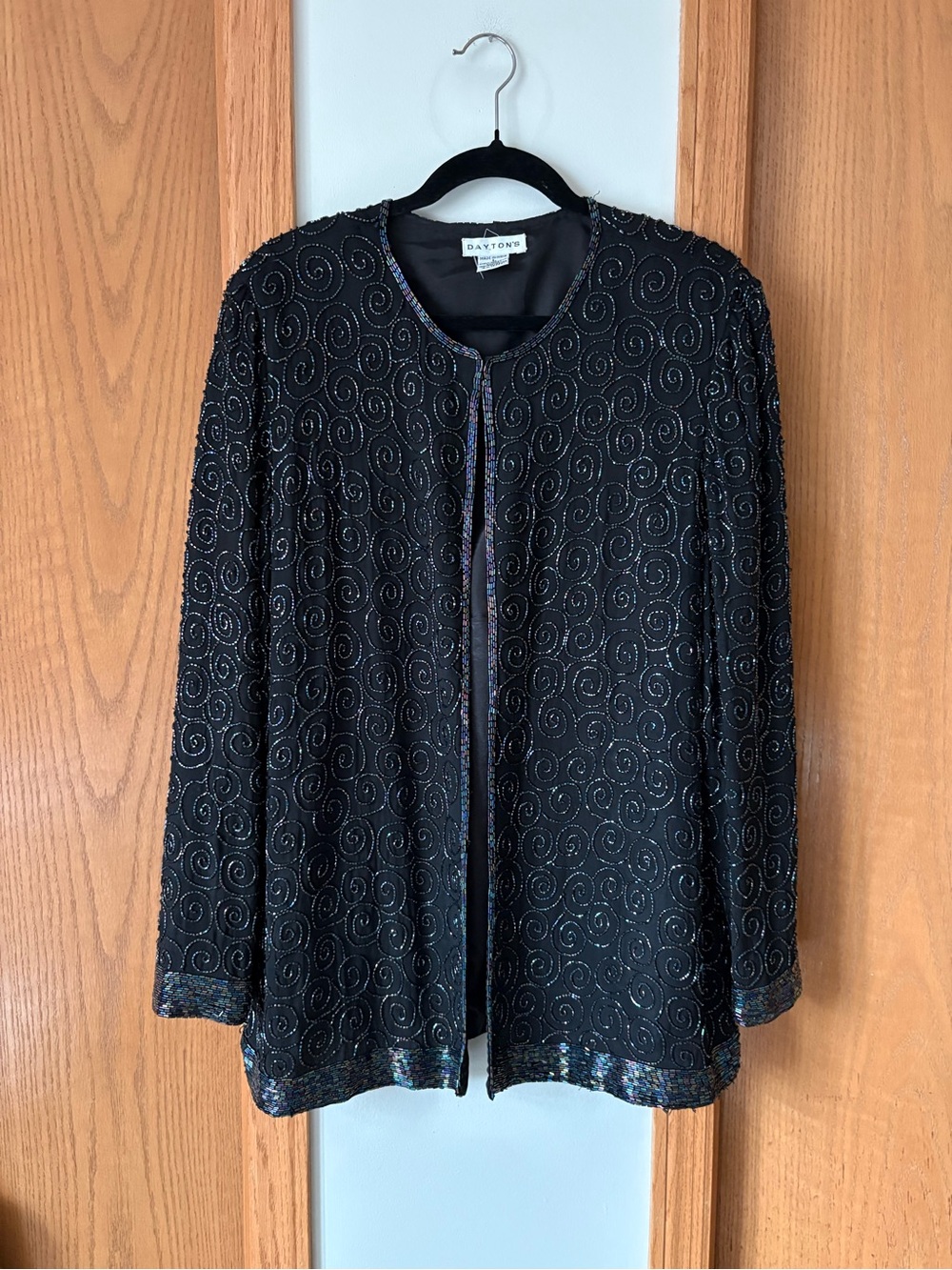 Vintage Daytons Silk Beaded Sequin Evening Jacket Sz L